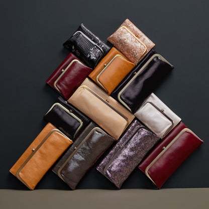 Robin Compact Wallet In Printed Leather - Gilded Petals | HOBO Popular