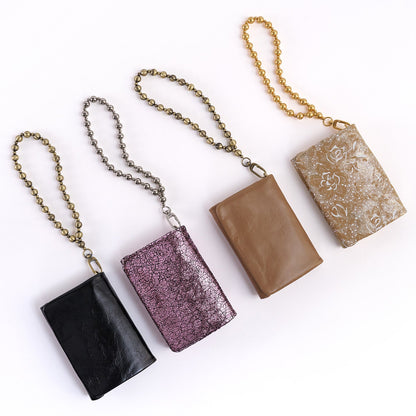 Ross Bead Wristlet In Polished Leather - Black | HOBO Signature