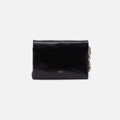 Ross Bead Wristlet In Polished Leather - Black | HOBO Signature