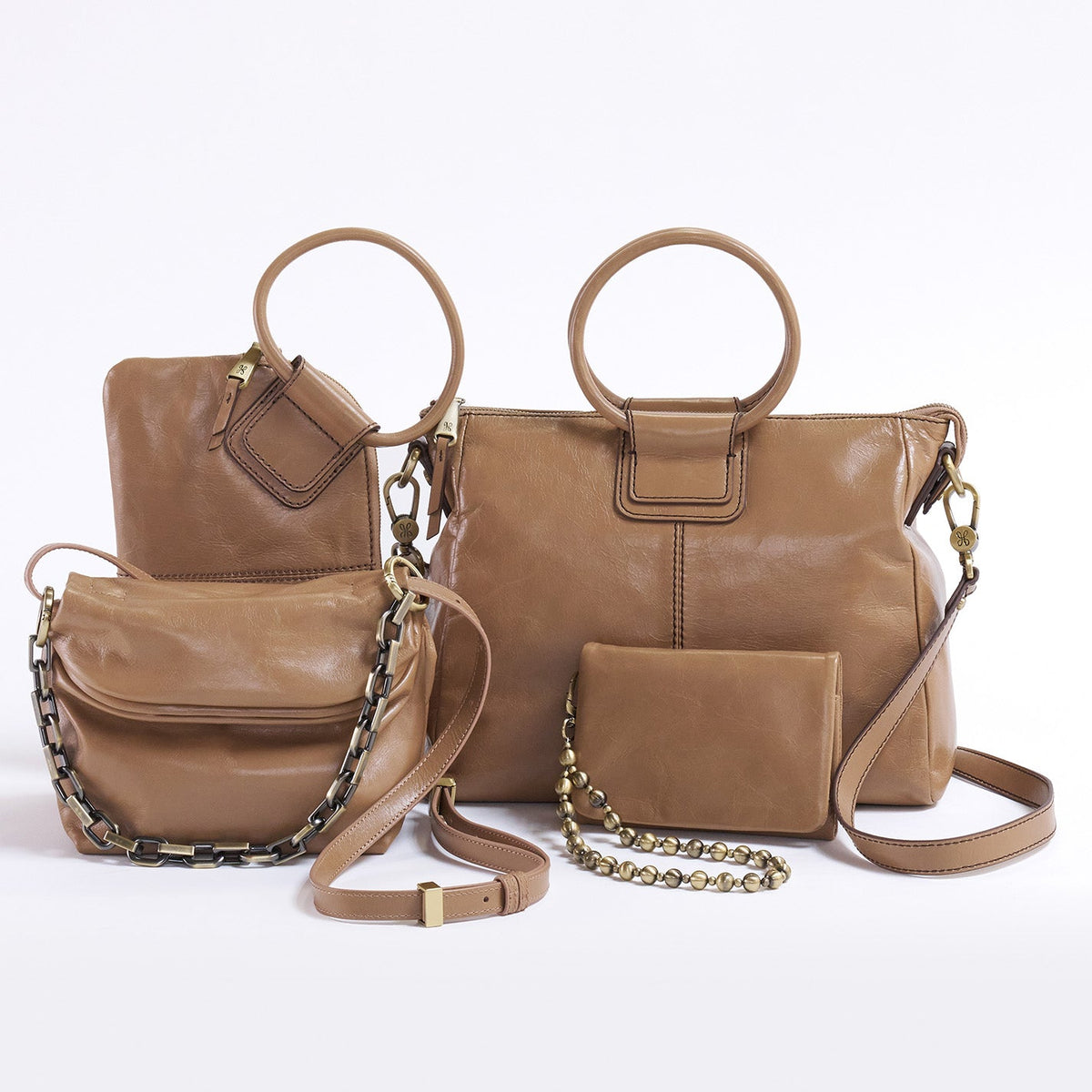 Sheila Medium Satchel In Polished Leather - Cashmere | HOBO Trending
