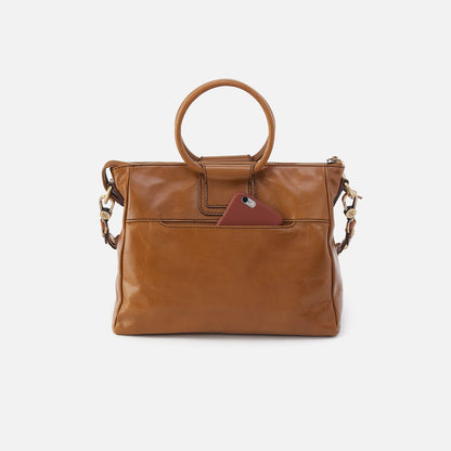 Sheila Medium Satchel In Polished Leather - Truffle With Studs | HOBO Recommended