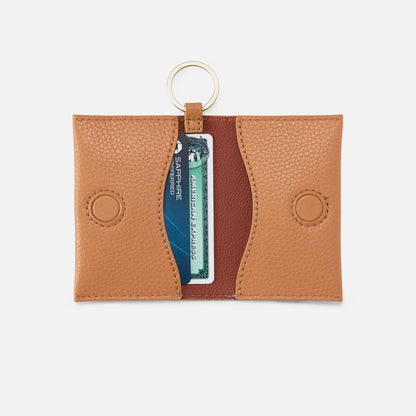 Vida Card Case in Micro Pebbled Leather - Biscuit | HOBO Value