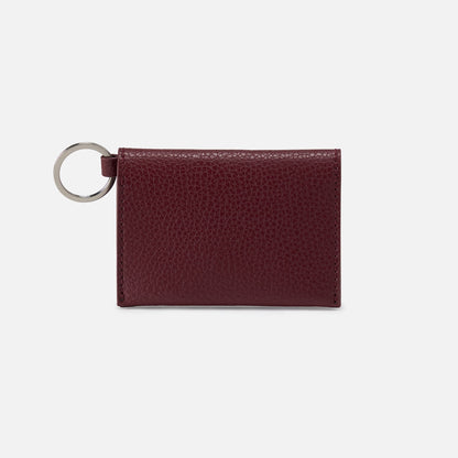 Vida Card Case In Micro Pebbled Leather - Port | HOBO Essential