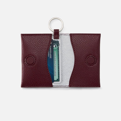 Vida Card Case In Micro Pebbled Leather - Port | HOBO Essential