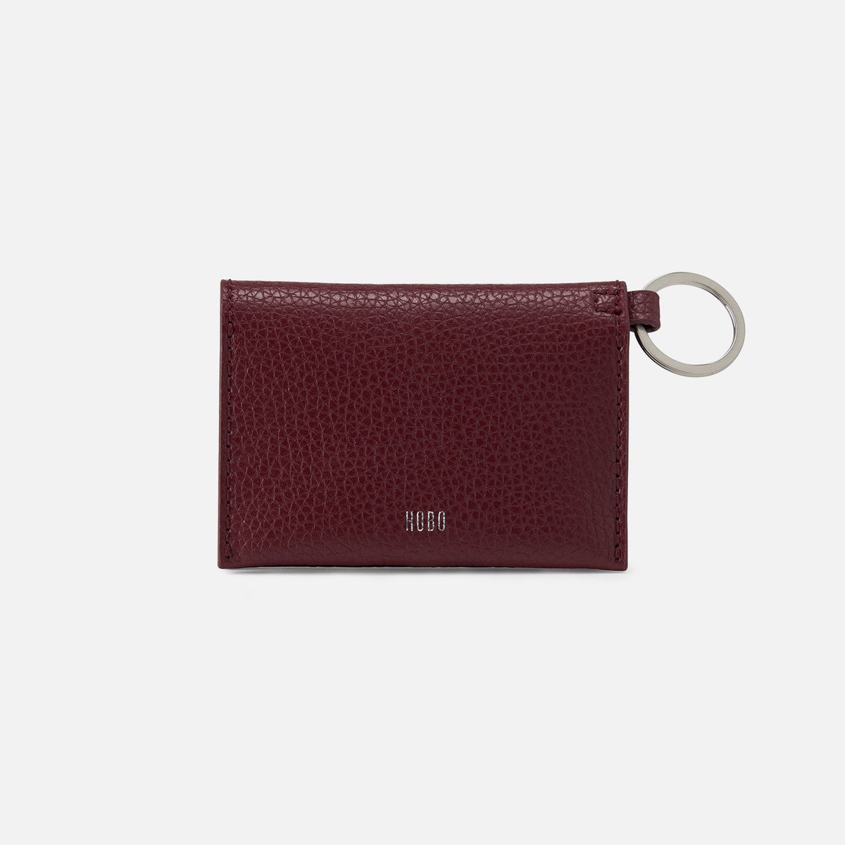 Vida Card Case In Micro Pebbled Leather - Port | HOBO Essential