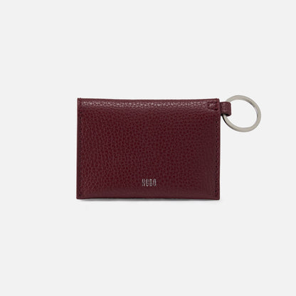 Vida Card Case In Micro Pebbled Leather - Port | HOBO Essential