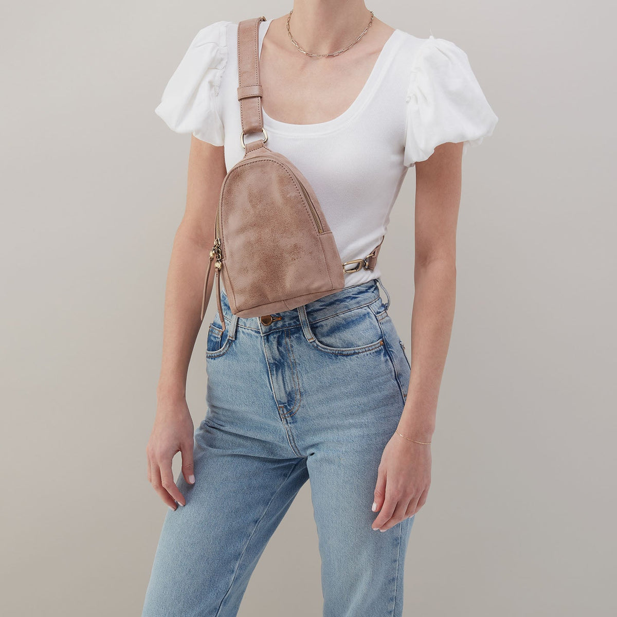 Fern Sling In Buffed Leather - Hazel | HOBO Featured