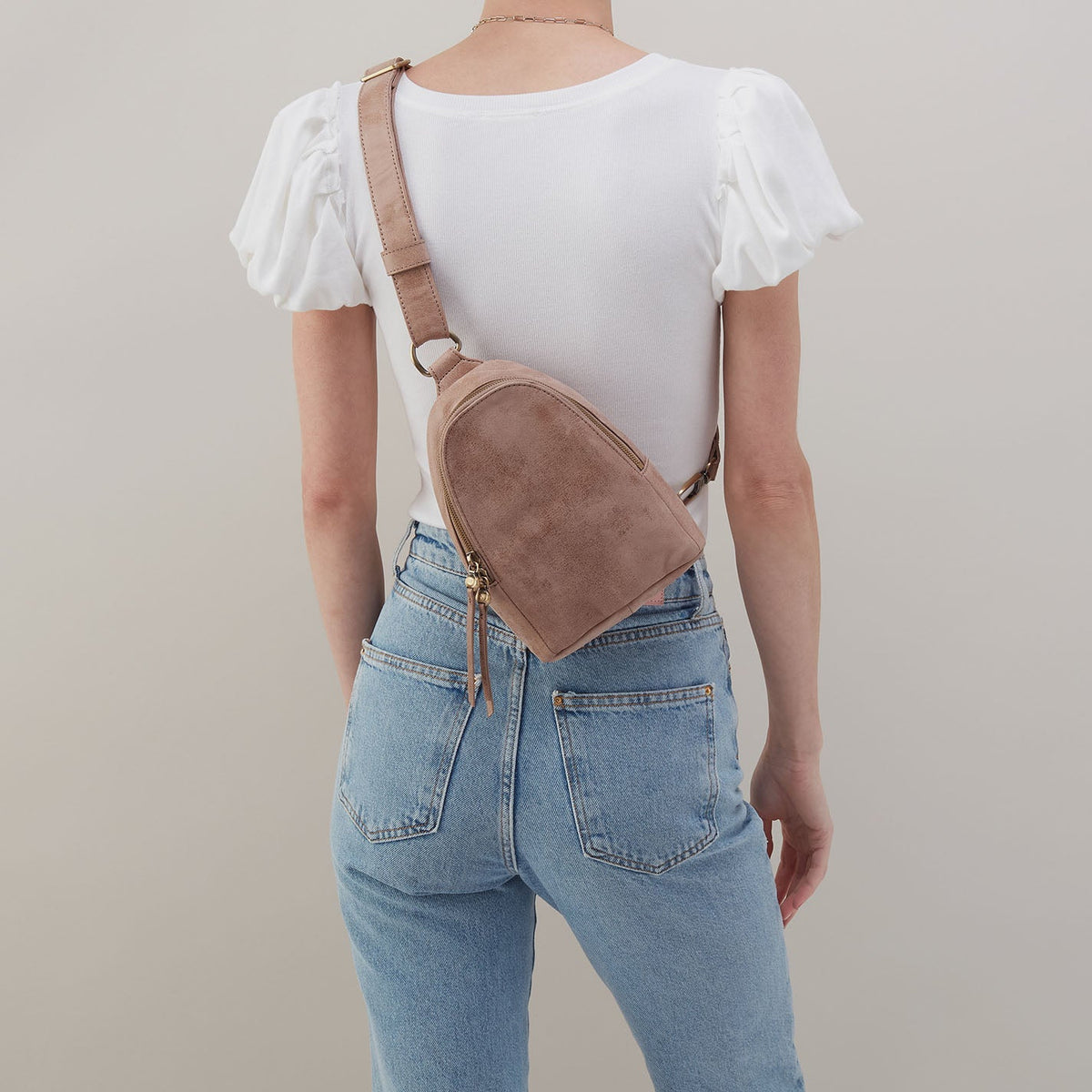 Fern Sling In Buffed Leather - Hazel | HOBO Featured