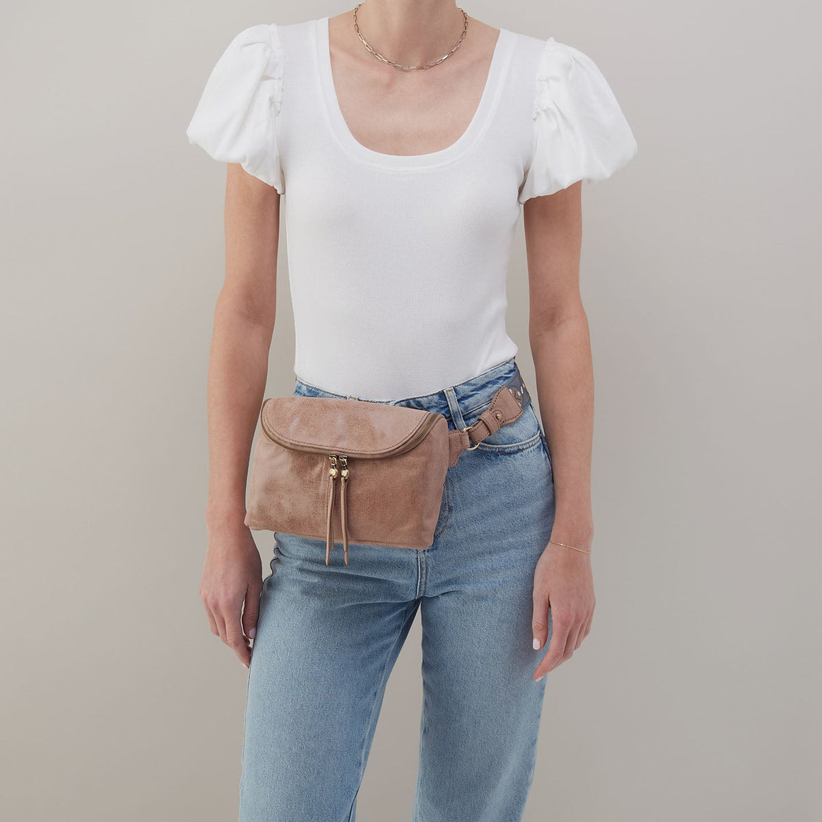 Fern Large Belt Bag In Buffed Leather - Hazel | HOBO Everyday