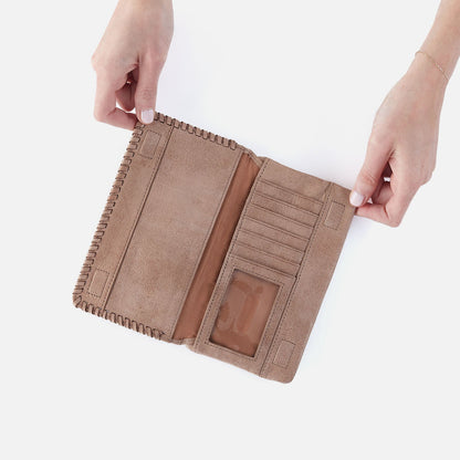 Foray Large Wallet In Buffed Leather - Hazel | HOBO Popular