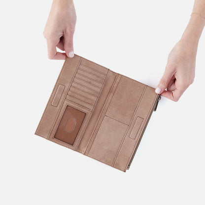Jill Large Bifold Wallet In Buffed Leather - Hazel | HOBO Trusted