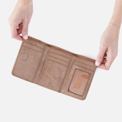 Jill Trifold Wallet In Buffed Leather - Hazel | HOBO Best Seller