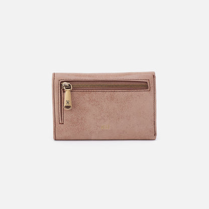 Jill Trifold Wallet In Buffed Leather - Hazel | HOBO Best Seller