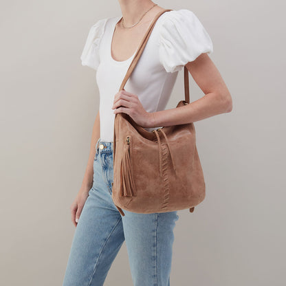 Merrin Convertible Backpack In Buffed Leather - Hazel | HOBO Premium
