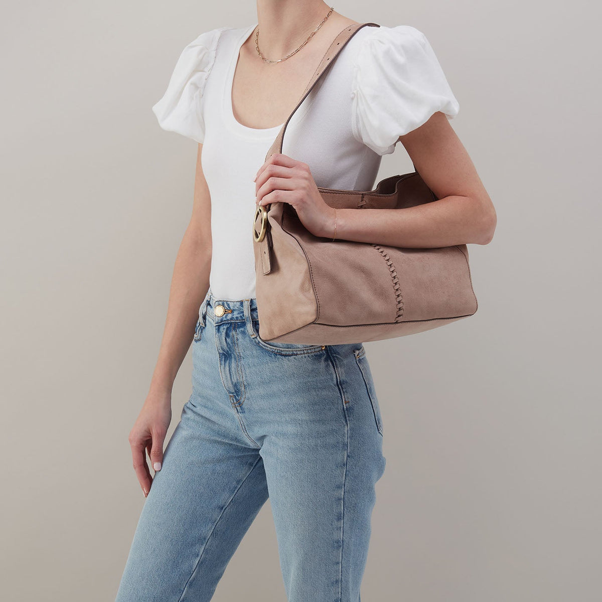 Render Shoulder Bag In Buffed Leather - Hazel | HOBO Smart Buy