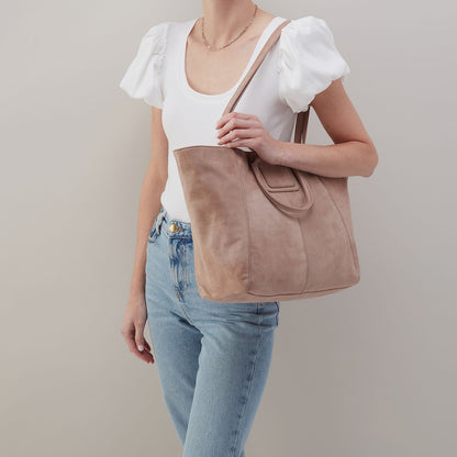 Sheila East-West Tote In Buffed Leather - Hazel | HOBO Trusted