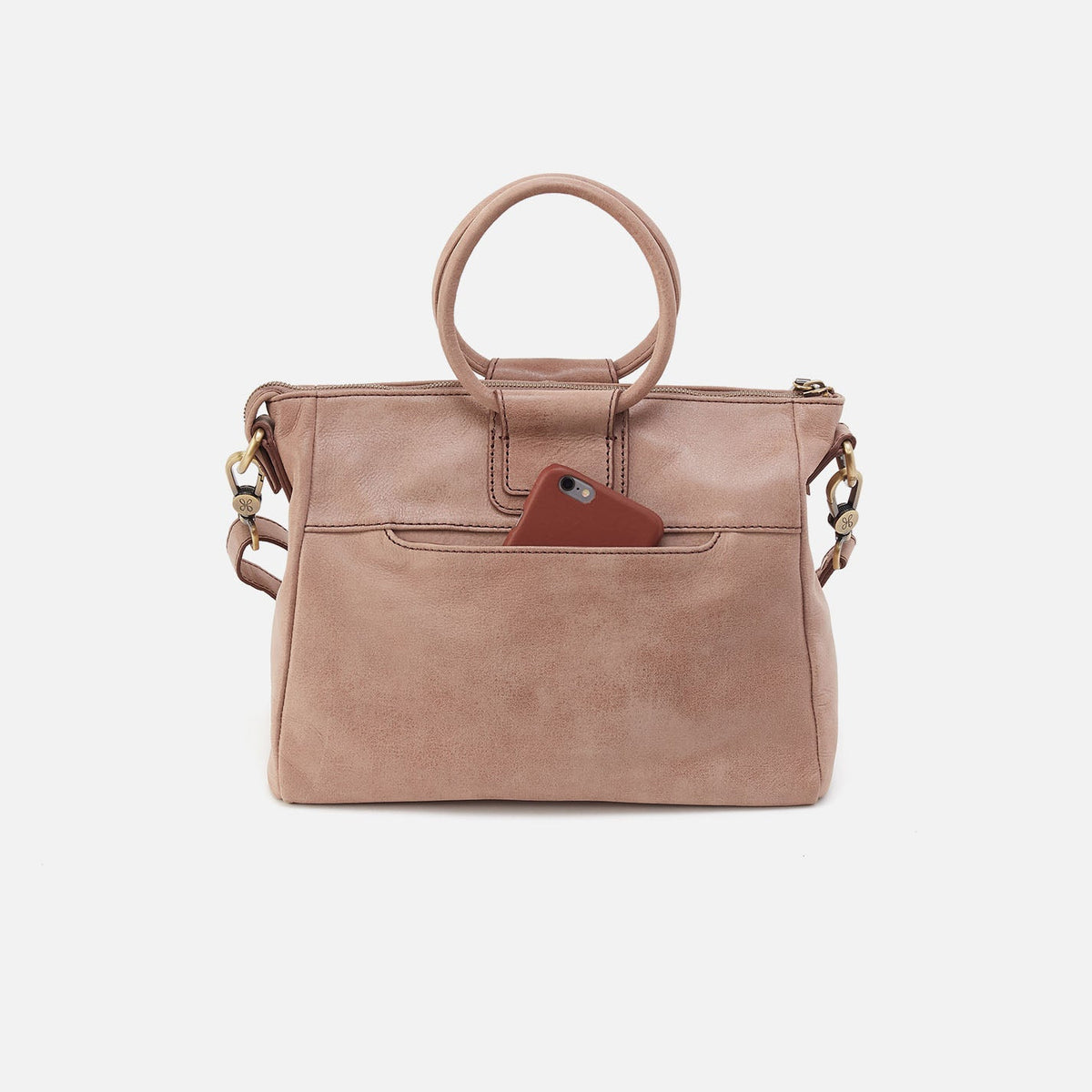 Sheila Medium Satchel In Buffed Leather - Hazel | HOBO New