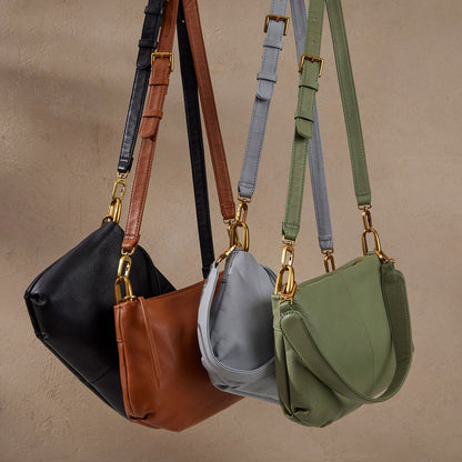 Advance Shoulder Bag In Pebbled Leather - Watercress | HOBO Signature