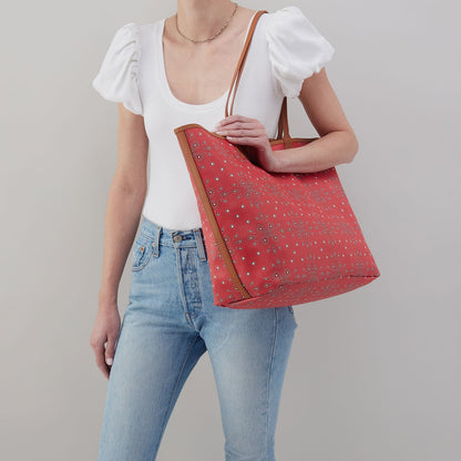 All That Tote Large In Coated Canvas - Red Journey Bandana | HOBO Discount