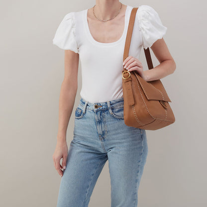 Austin Shoulder Bag In Pebbled Leather - Warm Honey | HOBO Classic