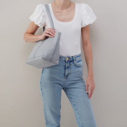 Austin Tote In Pebbled Leather - Blue Pearl | HOBO Trusted