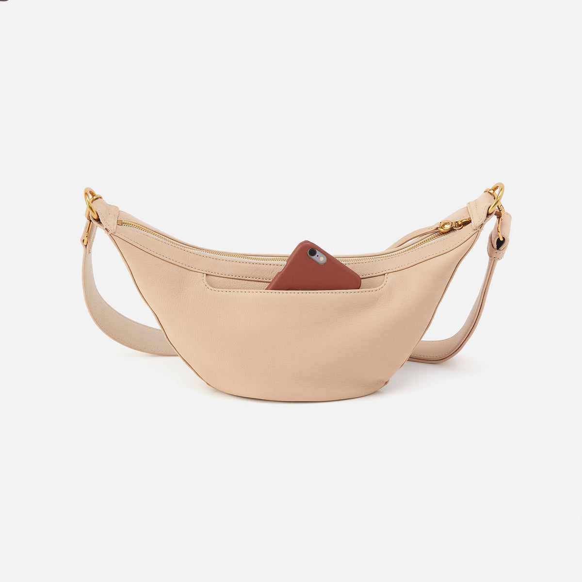 Carmen Sling In Pebbled Leather - Linen | HOBO Best Price