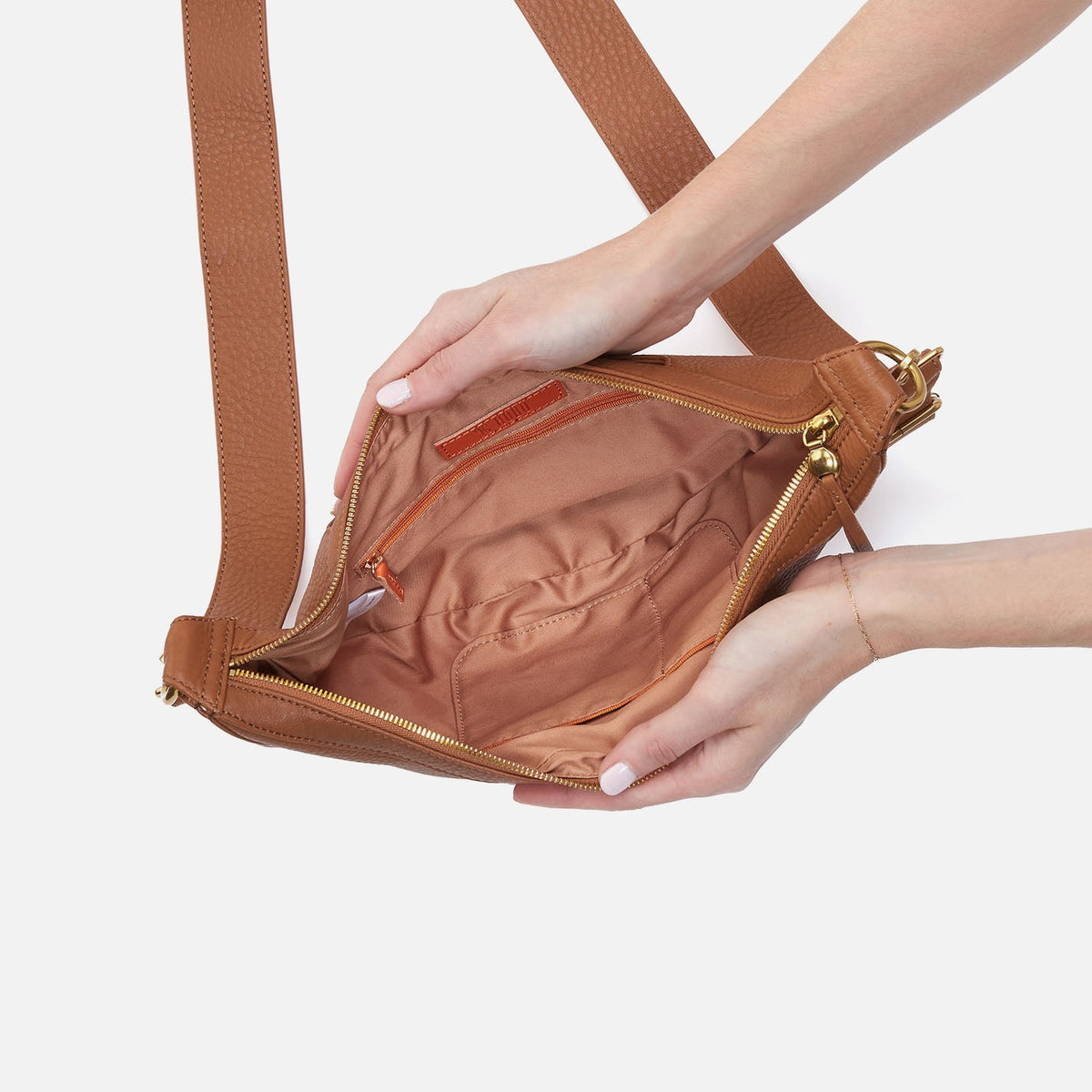 Carmen Sling In Pebbled Leather - Warm Honey | HOBO Trusted