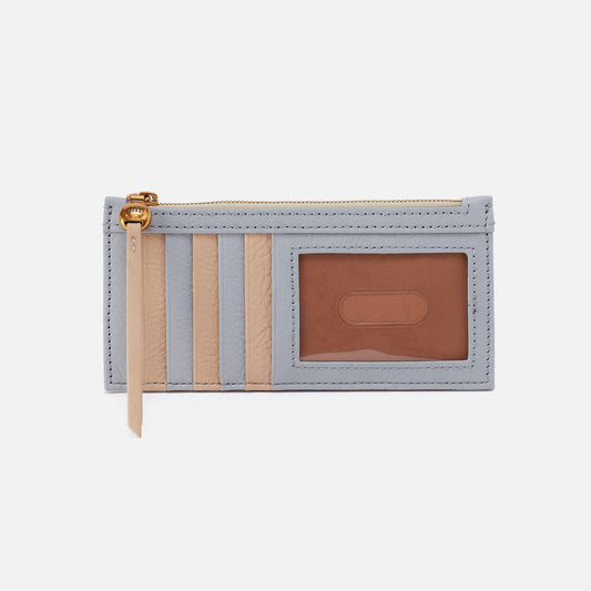 Carte Card Case In Pebbled Leather - Blue Pearl | HOBO Latest