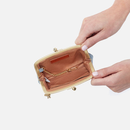 Cheer Frame Pouch In Buffed Leather - Sky | HOBO Deals