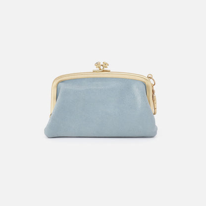 Cheer Frame Pouch In Buffed Leather - Sky | HOBO Deals