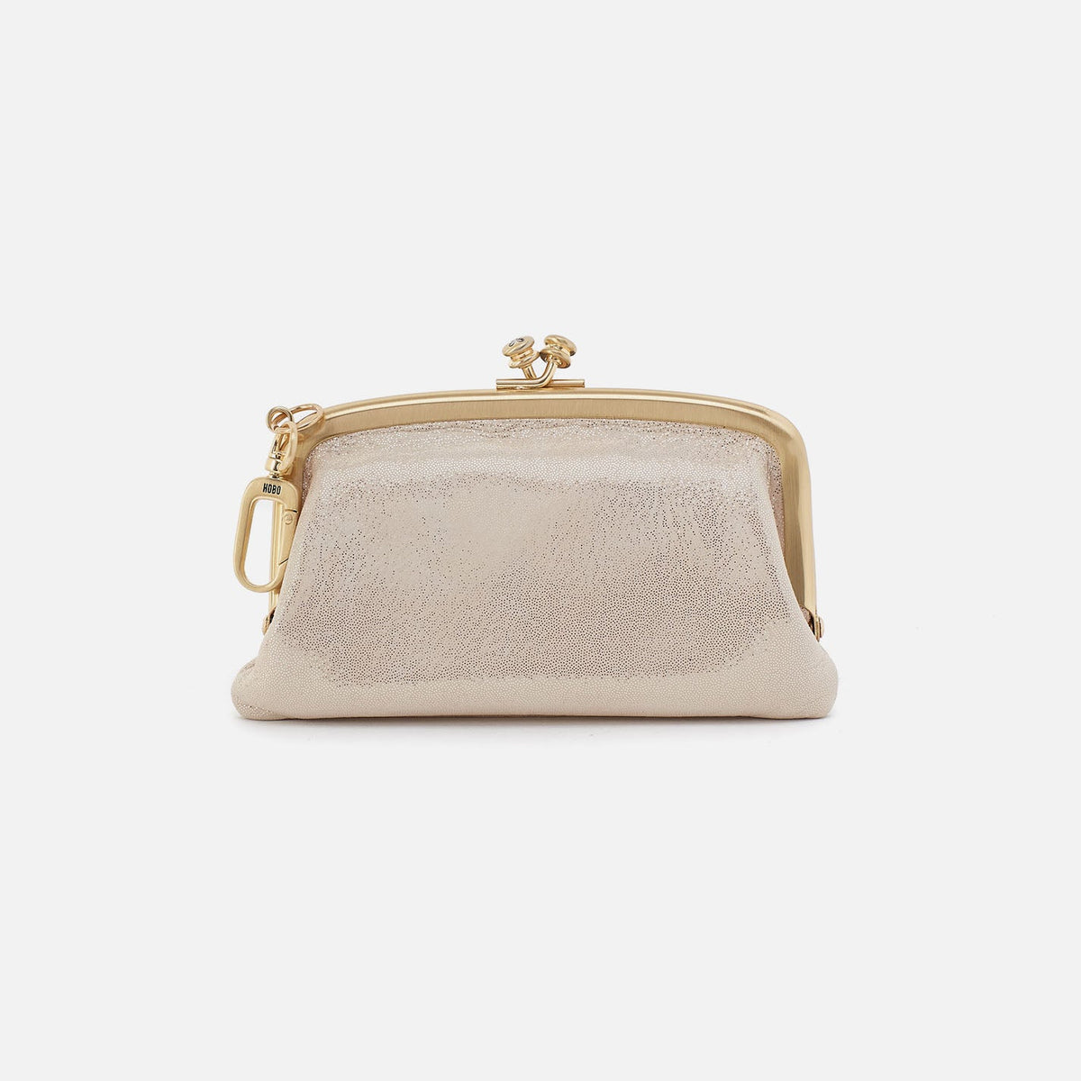 Cheer Frame Pouch In Metallic Leather - Sand Shimmer | HOBO Everyday