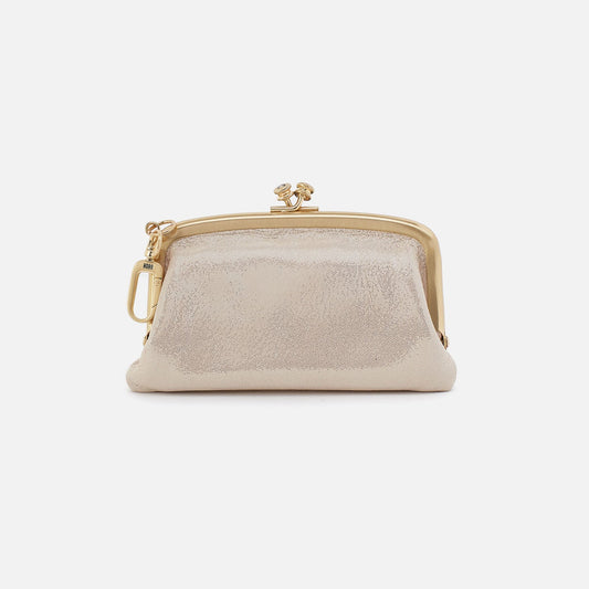 Cheer Frame Pouch In Metallic Leather - Sand Shimmer | HOBO Everyday