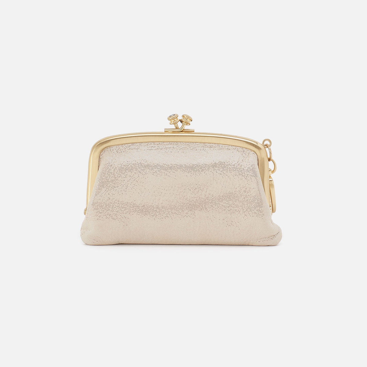 Cheer Frame Pouch In Metallic Leather - Sand Shimmer | HOBO Everyday