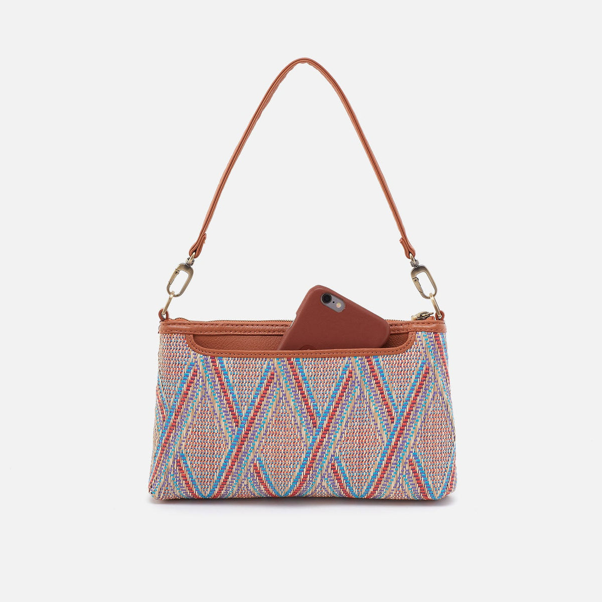 Darcy Crossbody In Multi Weave With Leather Trim - Sunset Raffia | HOBO Great Value