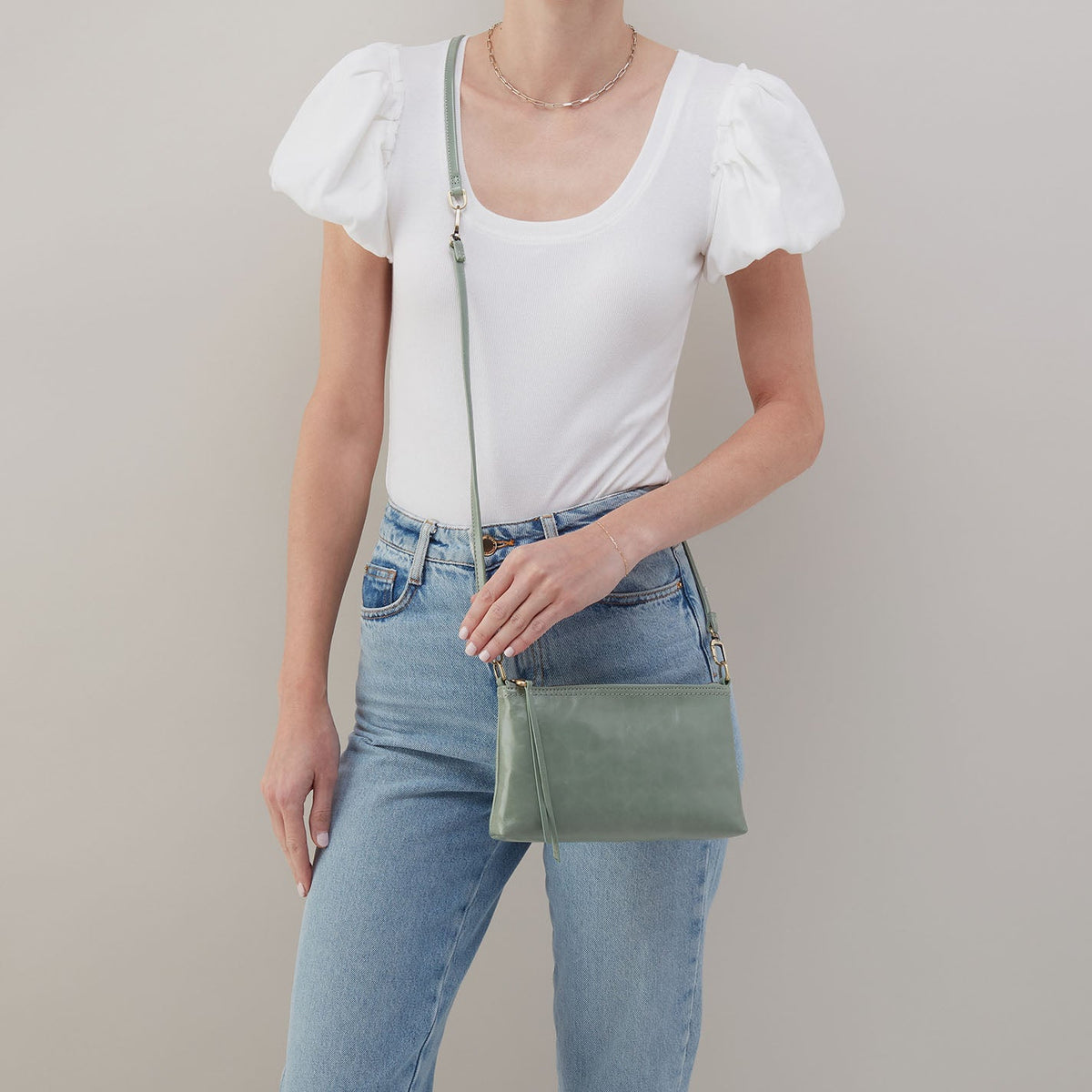 Darcy Crossbody In Polished Leather - Jade | HOBO Customer Favorite