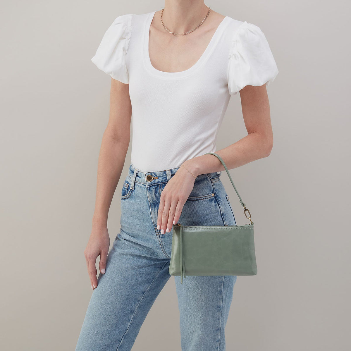 Darcy Crossbody In Polished Leather - Jade | HOBO Customer Favorite