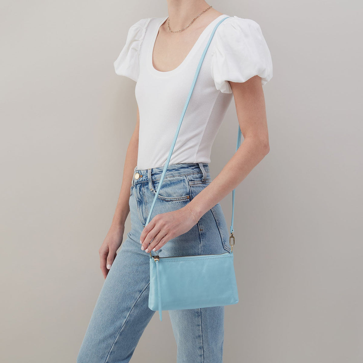 Darcy Crossbody In Polished Leather - Stratosphere | HOBO Essential