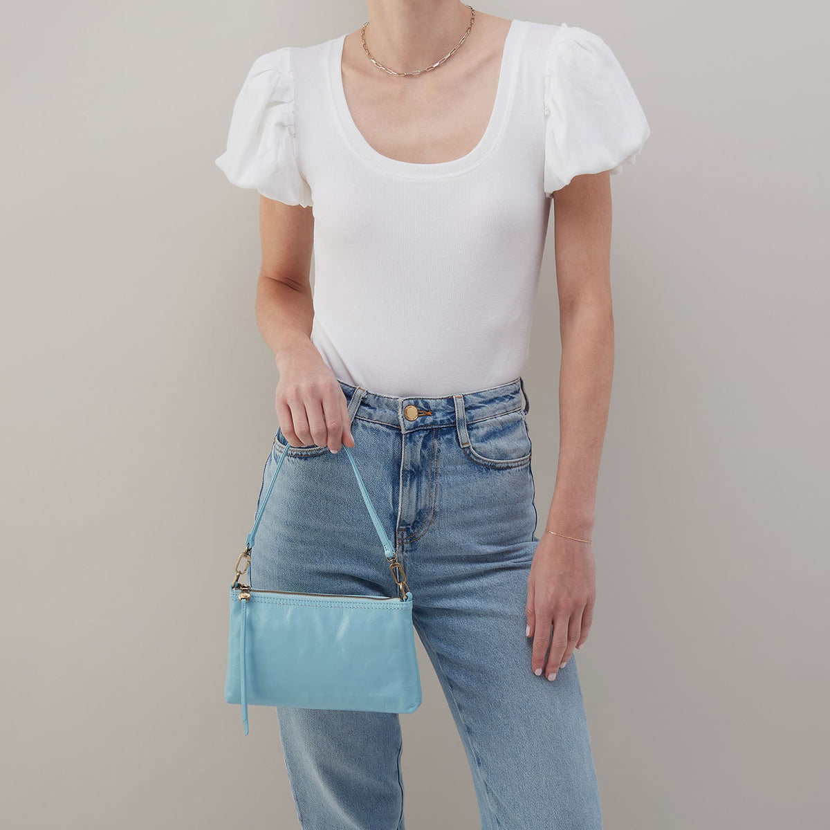 Darcy Crossbody In Polished Leather - Stratosphere | HOBO Essential