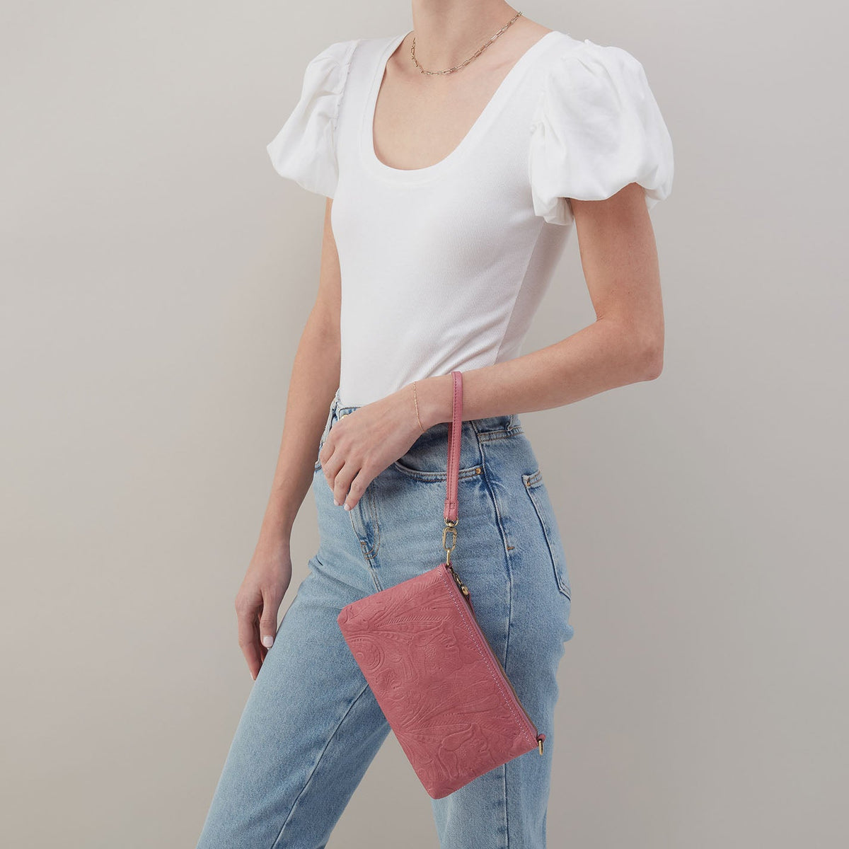 Darcy Crossbody In Tooled Embossed Leather - Mauve Tooled Emboss | HOBO Quality