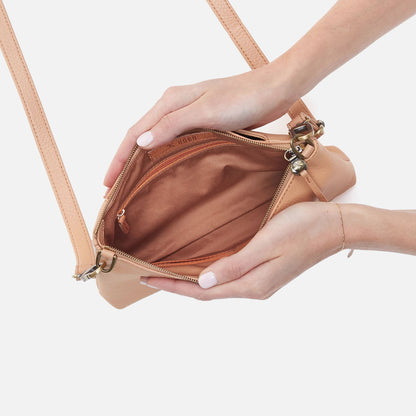 Darcy Double Crossbody In Pebbled Leather - Porcini | HOBO Essential