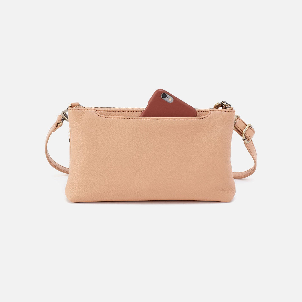 Darcy Double Crossbody In Pebbled Leather - Porcini | HOBO Essential