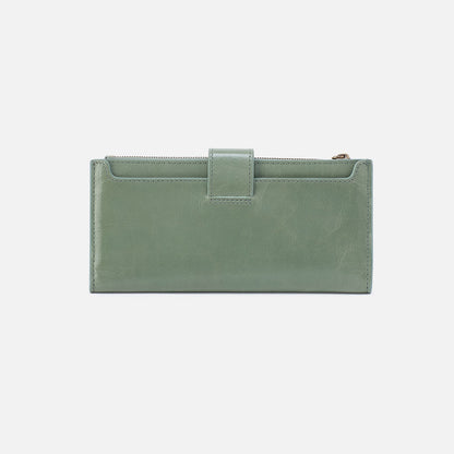 Dunn Continental Wallet In Polished Leather - Jade | HOBO Popular