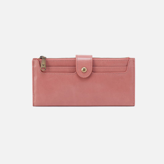 Dunn Continental Wallet In Polished Leather - Rose | HOBO Trending