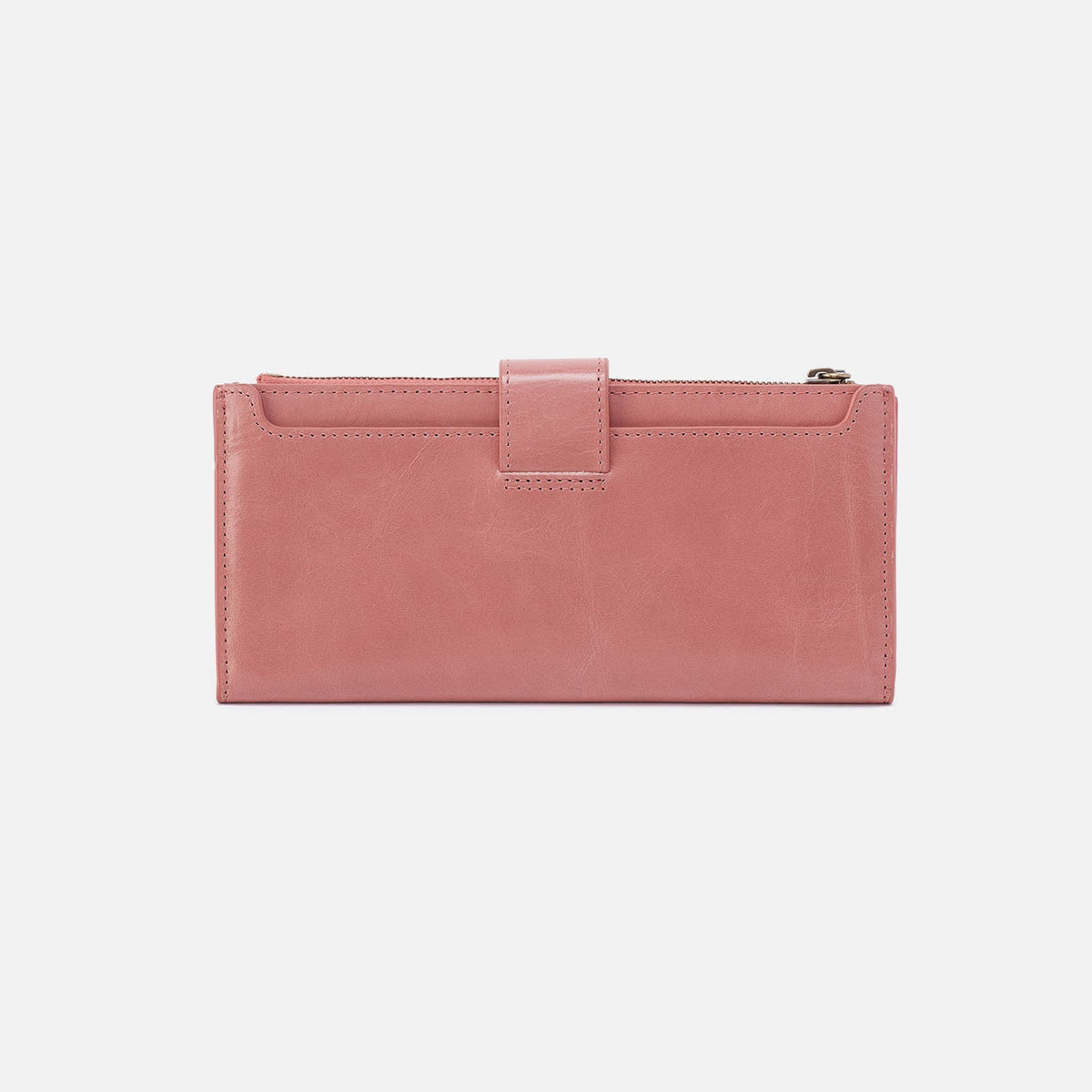 Dunn Continental Wallet In Polished Leather - Rose | HOBO Trending