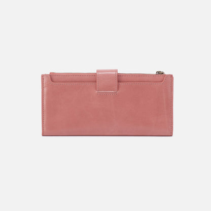 Dunn Continental Wallet In Polished Leather - Rose | HOBO Trending