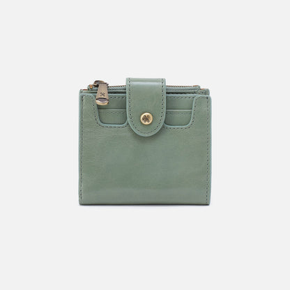 Dunn Mini Wallet In Polished Leather - Jade | HOBO New