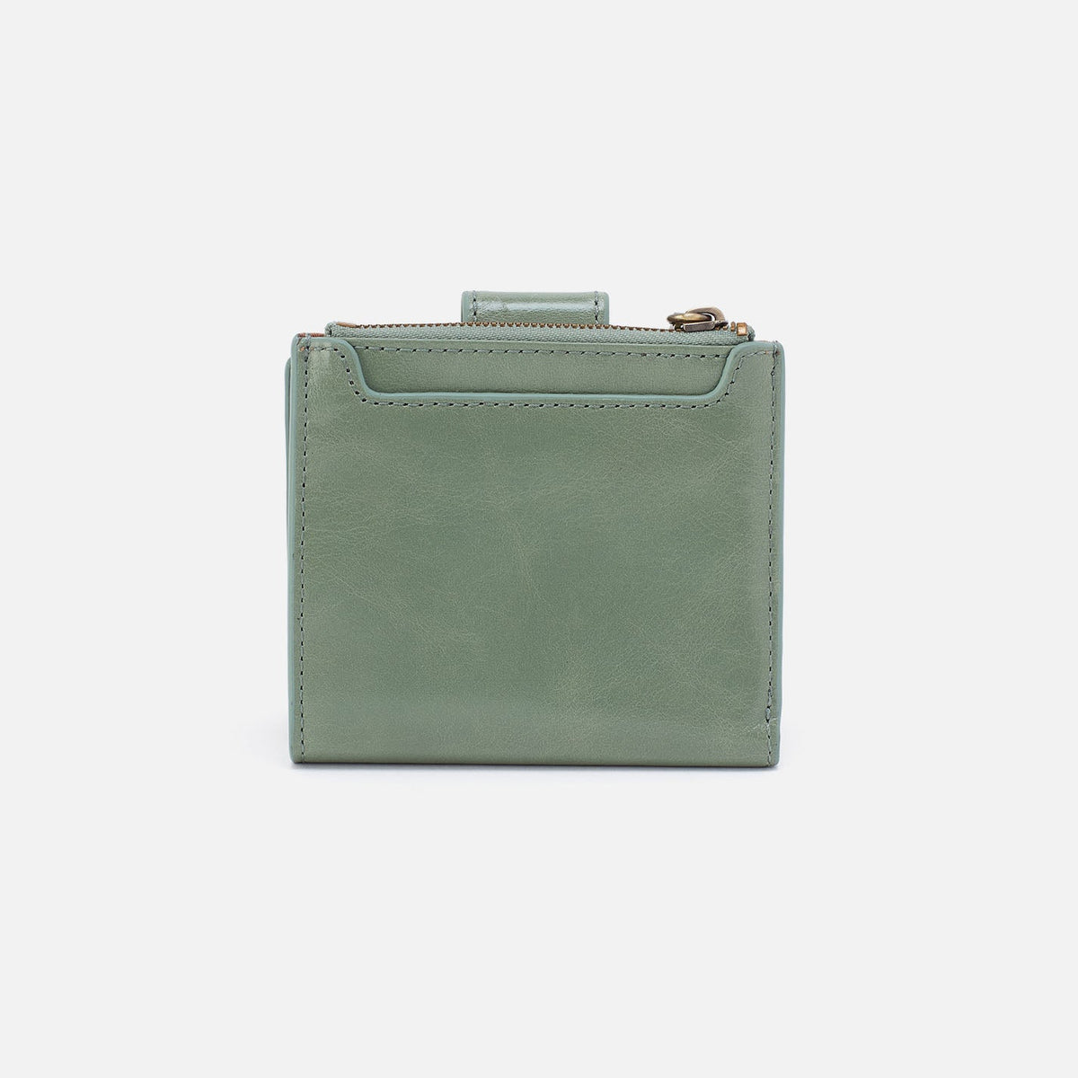 Dunn Mini Wallet In Polished Leather - Jade | HOBO New