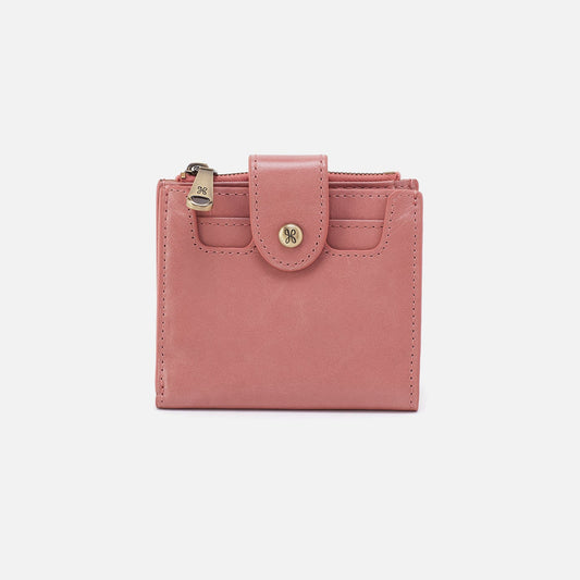 Dunn Mini Wallet In Polished Leather - Rose | HOBO Customer Favorite