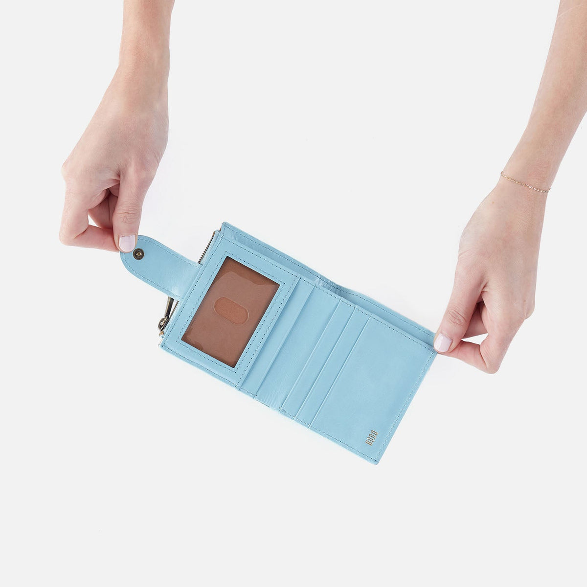 Dunn Mini Wallet In Polished Leather - Stratosphere | HOBO Best Seller