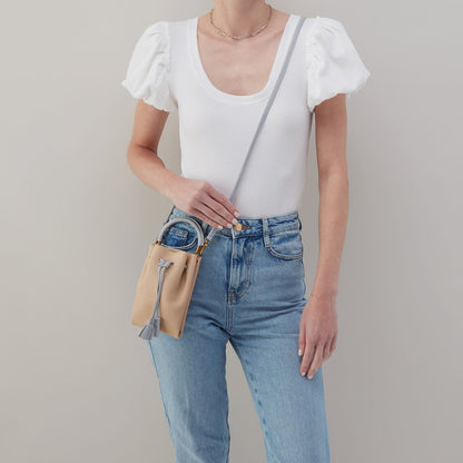 Eden Phone Crossbody In Pebbled Leather - Linen | HOBO New